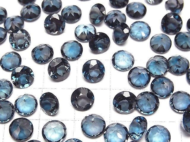 【動画】宝石質ロンドンブルートパーズAAA ルース ラウンドファセットカット7×7mm 2粒 サムネイル3