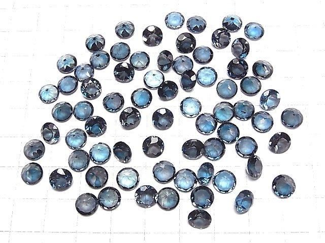 【動画】宝石質ロンドンブルートパーズAAA ルース ラウンドファセットカット7×7mm 2粒 サムネイル4