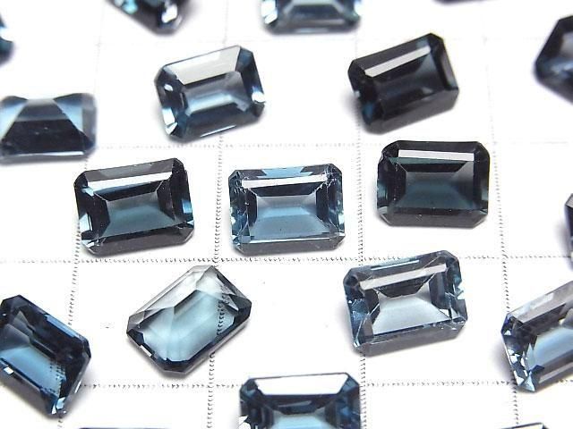 【動画】宝石質ロンドンブルートパーズAAA ルース レクタングルファセットカット8×6mm 1粒 サムネイル2