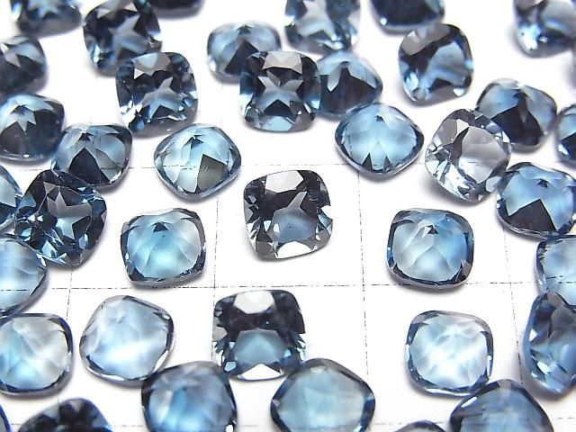 【動画】宝石質ロンドンブルートパーズAAA ルース スクエアファセットカット6×6mm 2粒 サムネイル2
