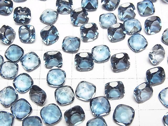 【動画】宝石質ロンドンブルートパーズAAA ルース スクエアファセットカット6×6mm 2粒 サムネイル3