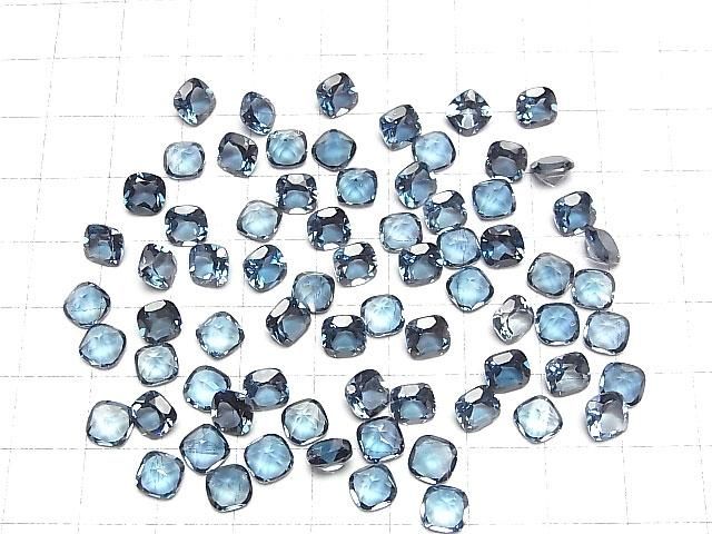【動画】宝石質ロンドンブルートパーズAAA ルース スクエアファセットカット6×6mm 2粒 サムネイル4