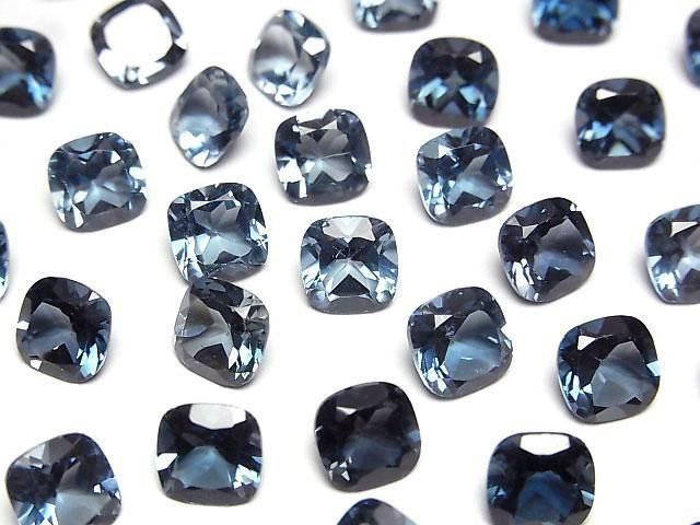 【動画】宝石質ロンドンブルートパーズAAA ルース スクエアファセットカット7×7mm 1粒の画像