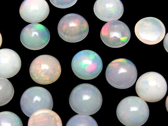 【動画】宝石質エチオピア産オパールAAA- ラウンド カボション8×8mm 2個 サムネイル3