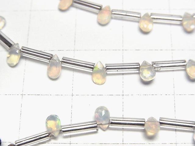 【動画】宝石質エチオピア産オパールAAA ペアシェイプ ファセットカット5×3mm 1連(8粒) サムネイル2