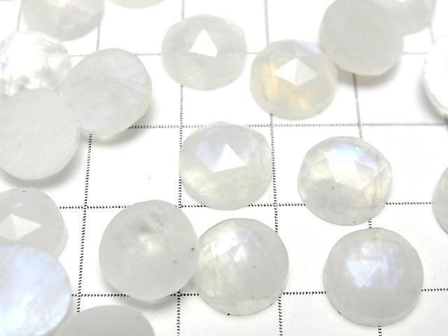 【動画】宝石質レインボームーンストーンAA++ ラウンド ローズカット10×10mm 2個 サムネイル2