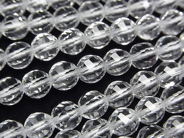 【動画】【素晴らしい輝き】クリスタルAAA 72面ツイストラウンドカット6mm 1/4連~1連(約37cm)の画像