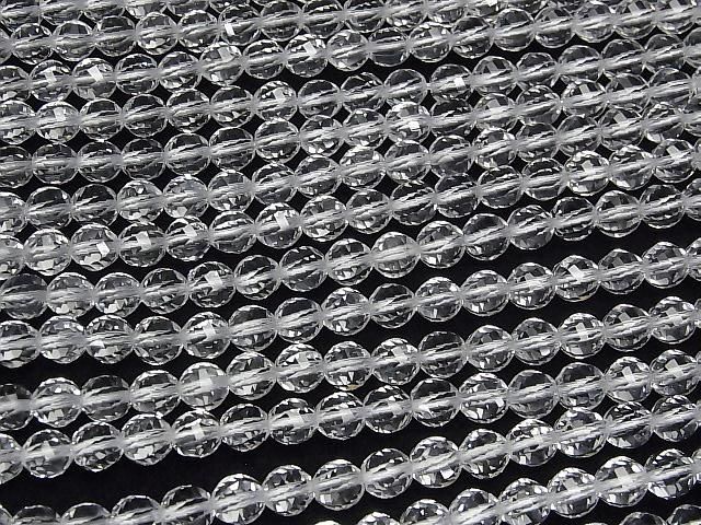 【動画】【素晴らしい輝き】クリスタルAAA 72面ツイストラウンドカット6mm 1/4連~1連(約37cm) サムネイル3