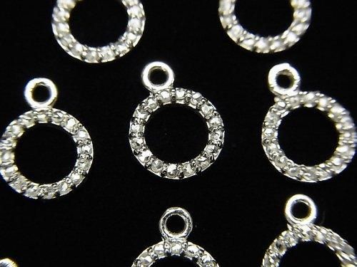 【動画】ダイヤモンド コイン(ドーナツ)チャーム 8×8×1.5mm SILVER925製 1個の画像