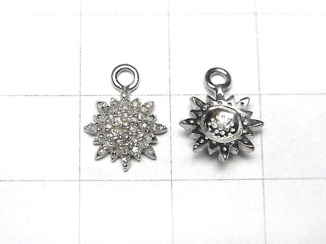 【動画】ダイヤモンド サン(太陽)チャーム 9.5×9.5×3mm SILVER925製 1個 サムネイル2