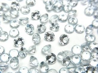 【動画】宝石質アクアマリンAAA ルース ラウンドファセットカット3×3mm 5粒