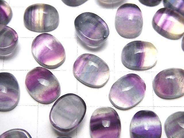 【動画】フローライトAAA オーバル カボション10×8mm 3個 サムネイル3
