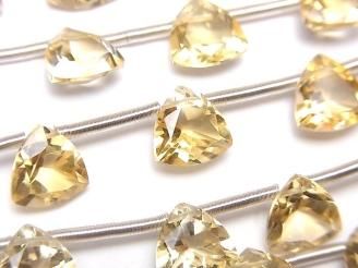 【動画】宝石質シトリンAAA トライアングル ファセットカット8×8mm 1連(13粒)