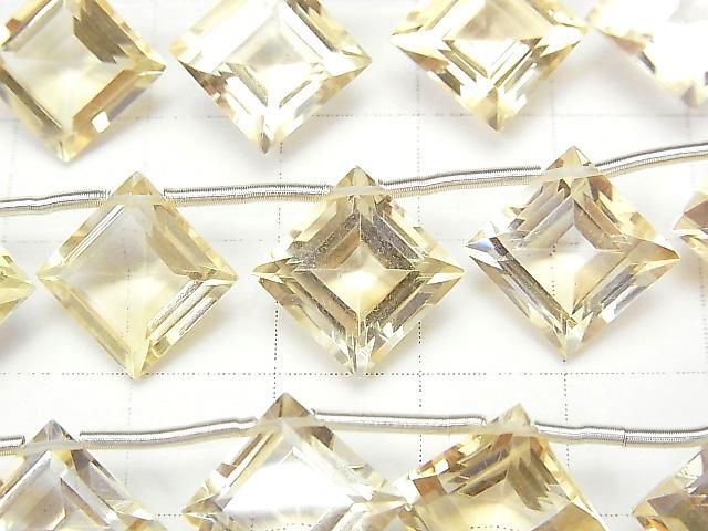 【動画】宝石質シトリンAAA ダイヤファセットカット14×14mm 半連/1連(8粒) サムネイル2