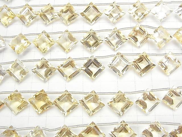【動画】宝石質シトリンAAA ダイヤファセットカット14×14mm 半連/1連(8粒) サムネイル3
