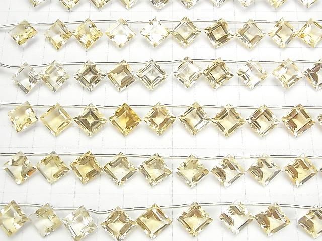 【動画】宝石質シトリンAAA ダイヤファセットカット14×14mm 半連/1連(8粒) サムネイル4