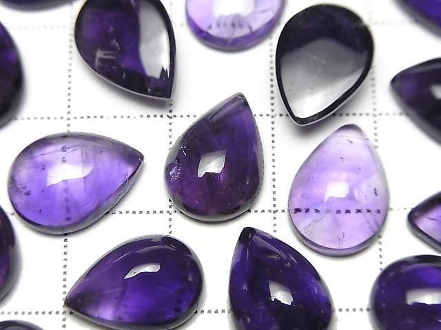 【動画】宝石質アメジストAA++ ペアシェイプ カボション14×10mm 2個 サムネイル2