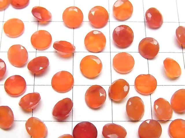 【動画】宝石質カーネリアンAAA ルース ラウンドファセットカット6×6mm 5粒 サムネイル2