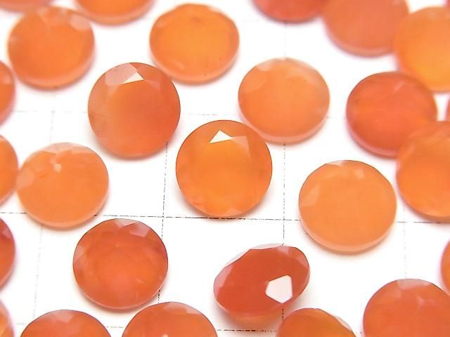 【動画】宝石質カーネリアンAAA ルース ラウンドファセットカット8×8mm 4粒 サムネイル2