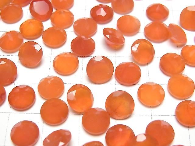 【動画】宝石質カーネリアンAAA ルース ラウンドファセットカット8×8mm 4粒 サムネイル3
