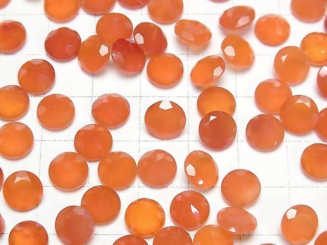 【動画】宝石質カーネリアンAAA ルース ラウンドファセットカット8×8mm 4粒 サムネイル4