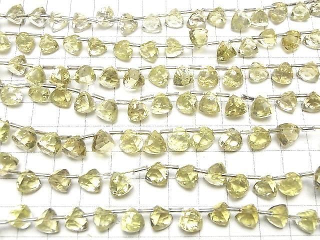 【動画】宝石質レモンクォーツAAA- 立体トライアングルカット8×8×8mm 半連/1連(18粒) サムネイル4