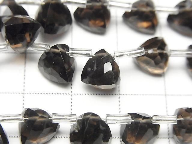 【動画】宝石質スモーキークォーツAA++ 立体トライアングルカット8×8×8mm 半連/1連(18粒) サムネイル2