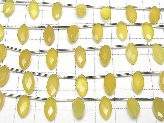 【動画】イエローカラーカルセドニーAAA マーキス ブリオレットカット12×6mm 1連(12粒) サムネイル3