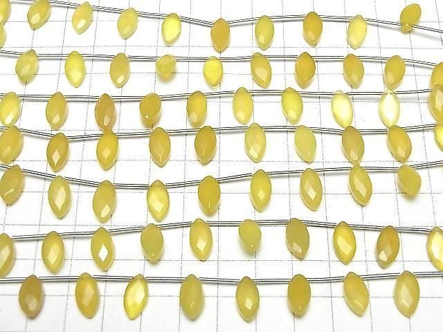 【動画】イエローカラーカルセドニーAAA マーキス ブリオレットカット12×6mm 1連(12粒) サムネイル4