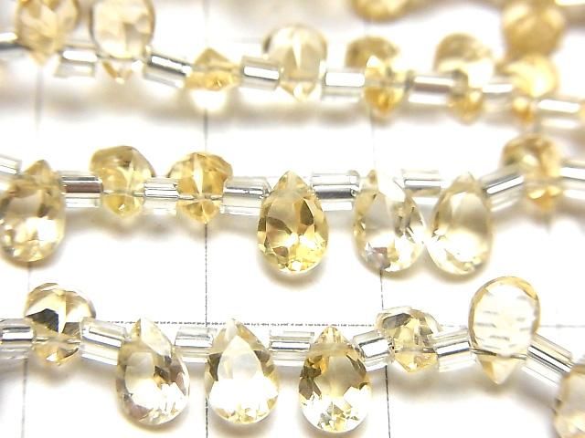 【動画】宝石質シトリンAAA ペアシェイプ ファセットカット6×4mm 半連/1連(48粒) サムネイル2