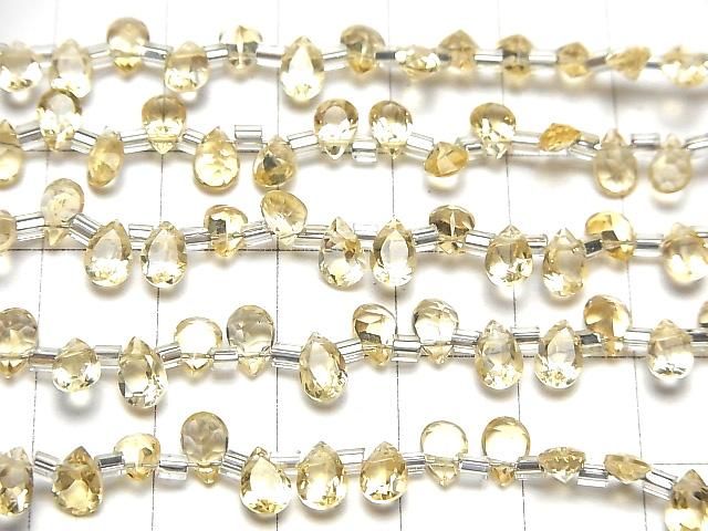 【動画】宝石質シトリンAAA ペアシェイプ ファセットカット6×4mm 半連/1連(48粒) サムネイル3