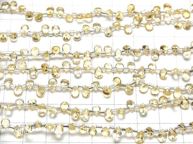 【動画】宝石質シトリンAAA ペアシェイプ ファセットカット6×4mm 半連/1連(48粒) サムネイル4