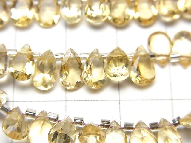 【動画】宝石質シトリンAAA ペアシェイプ ファセットカット8×5mm 半連/1連(28粒) サムネイル2