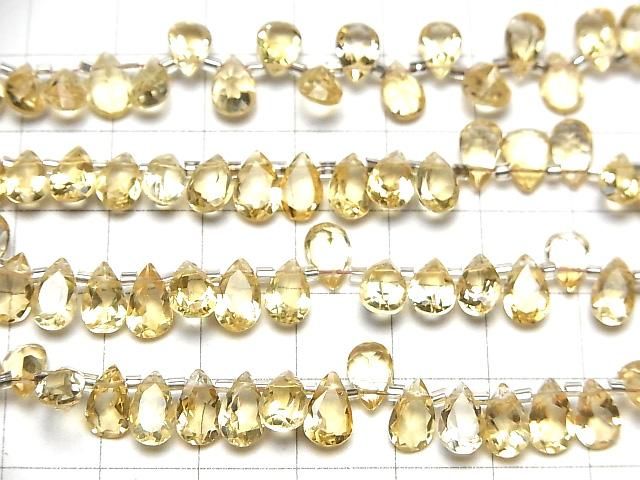 【動画】宝石質シトリンAAA ペアシェイプ ファセットカット8×5mm 半連/1連(28粒) サムネイル3