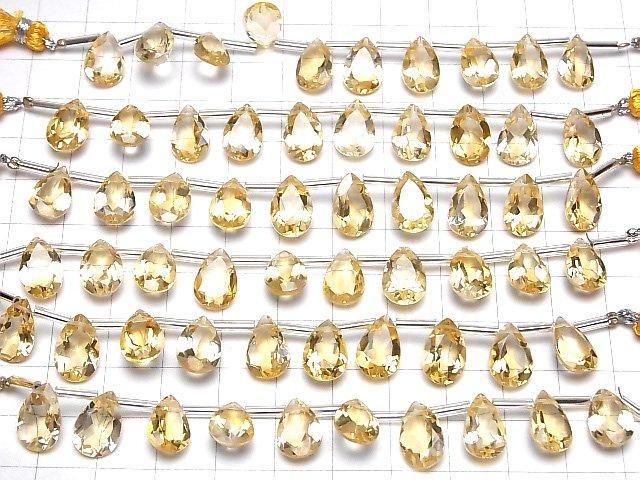 【動画】宝石質シトリンAAA ペアシェイプ ファセットカット12×8mm 半連/1連(8粒) サムネイル4