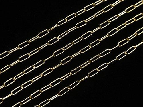 14KGF 長目小豆(あずき)チェーン 5.0×2.0mm 10センチの画像