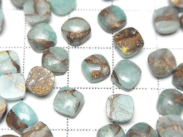 【動画】コッパーアマゾナイトAAA スクエア カボション6×6mm 5個 サムネイル2