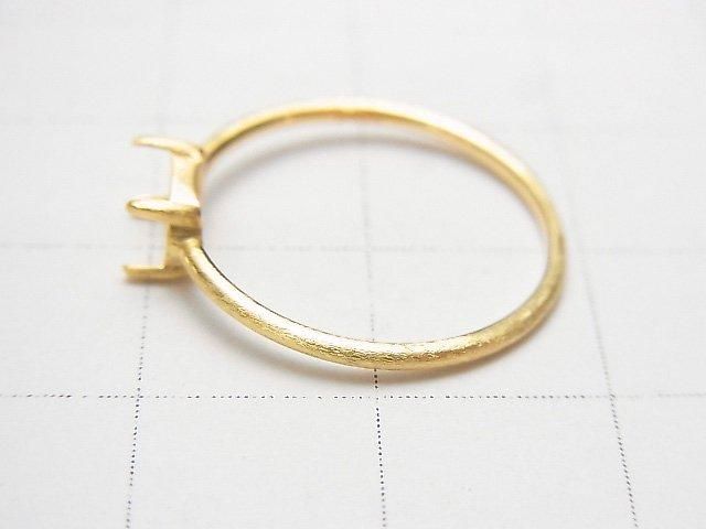 【動画】Silver925 リング空枠(爪留め)横向きオーバル6×4mm ヘアライン 18KGP 1個 サムネイル3