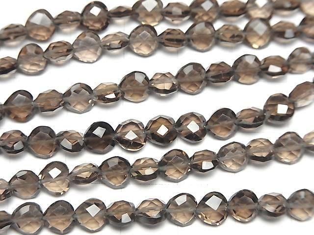 【動画】宝石質スモーキークォーツAAA- 縦穴ハートカット6×6mm 半連/1連(約16cm) サムネイル3