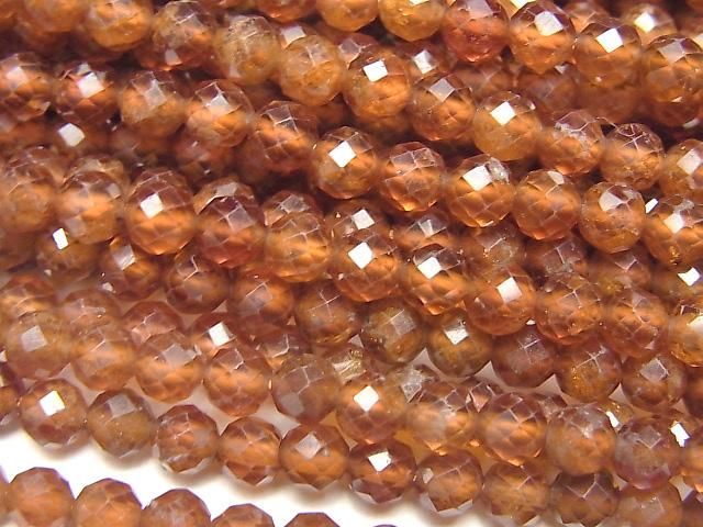 【素晴らしい輝き】ヘソナイトAAA- ラウンドカット4mm 1連(約37cm)の画像