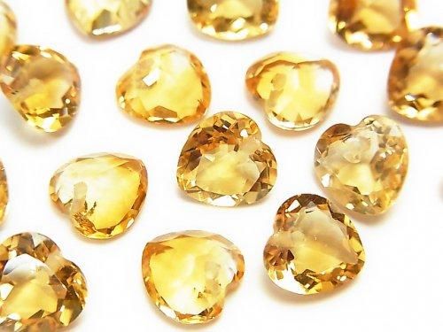 【動画】宝石質シトリンAAA ハートシェイプカット 8×8×5mm 1/4連~1連(ブレス)の画像