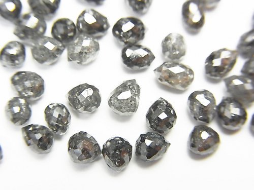 ブラックダイヤモンド ブリオレット 大きさ3.2-6.3x2.7-4mm前後 233ケ付き 重さ115ct キレイ