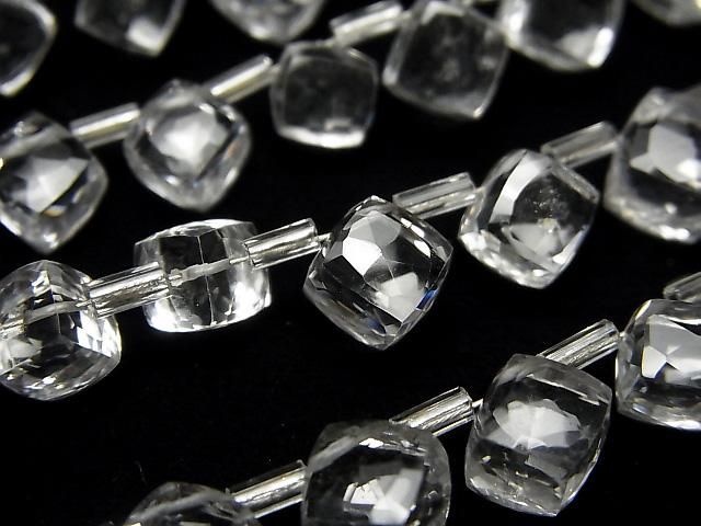 【動画】宝石質クリスタルAAA ダイスカット 1連(18粒)の画像