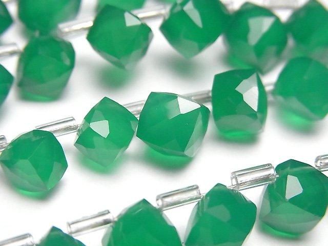 【動画】宝石質グリーンオニキスAAA ダイスカット 1連(約18cm)の画像