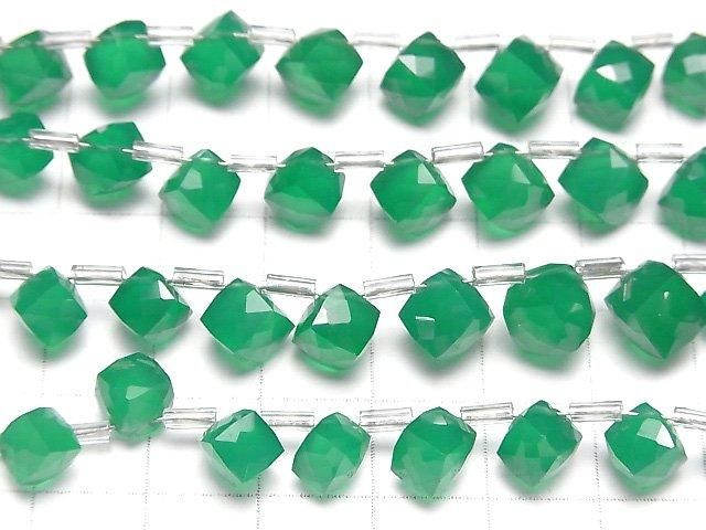 【動画】宝石質グリーンオニキスAAA ダイスカット 1連(約18cm) サムネイル3