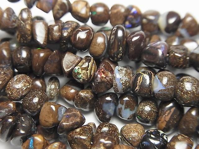 【動画】オーストラリア産ボルダーオパールAA ミニタンブル 半連/1連(約20cm)の画像