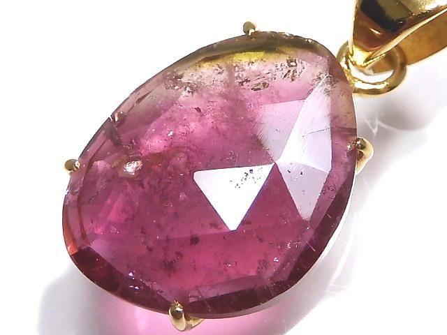 【動画】【1点もの】ピンクトルマリンAAA- ペンダントトップ 18KGP製 NO.6の画像
