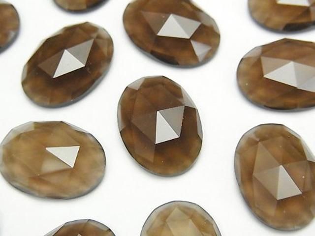 【動画】スモーキークォーツAAA オーバル ローズカット18×13mm 1個の画像