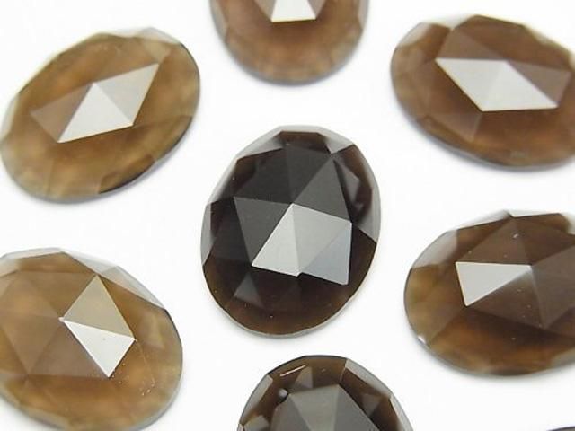【動画】スモーキークォーツAAA オーバル ローズカット20×15mm 1個の画像