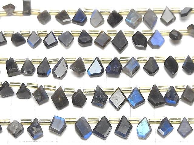 【動画】宝石質ブラックラブラドライトAAA- ラフスライスカット 1連(約18cm) サムネイル3